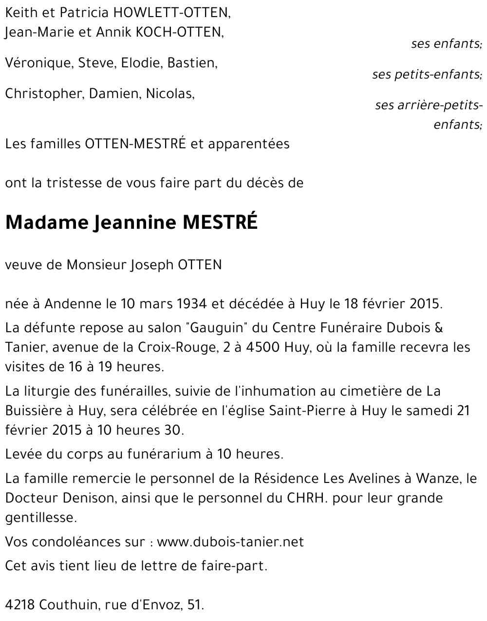 Jeannine MESTRÉ