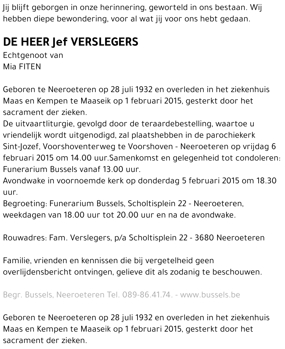 Jef VERSLEGERS