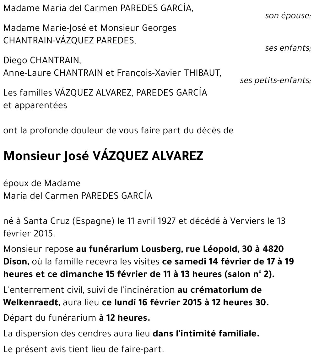 José VAZQUEZ ALVAREZ