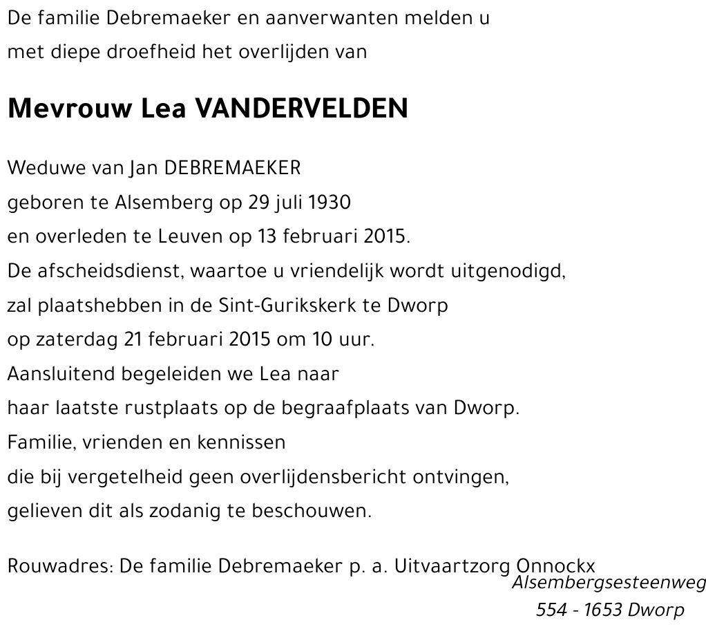 Lea VANDERVELDEN