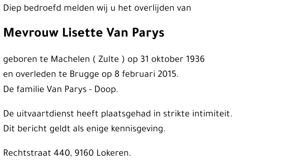 Lisette Van Parys