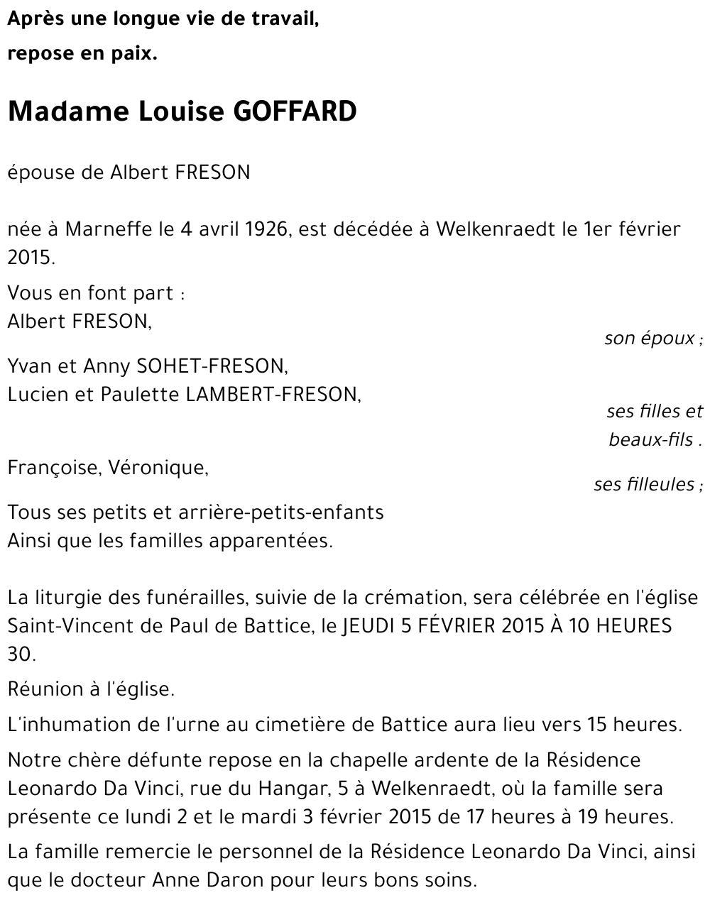 Louise GOFFARD