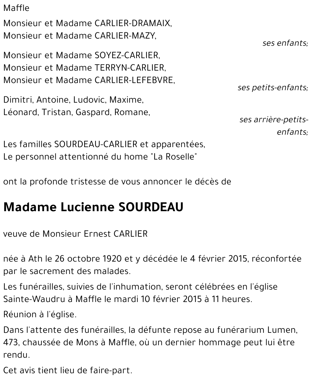 Lucienne SOURDEAU