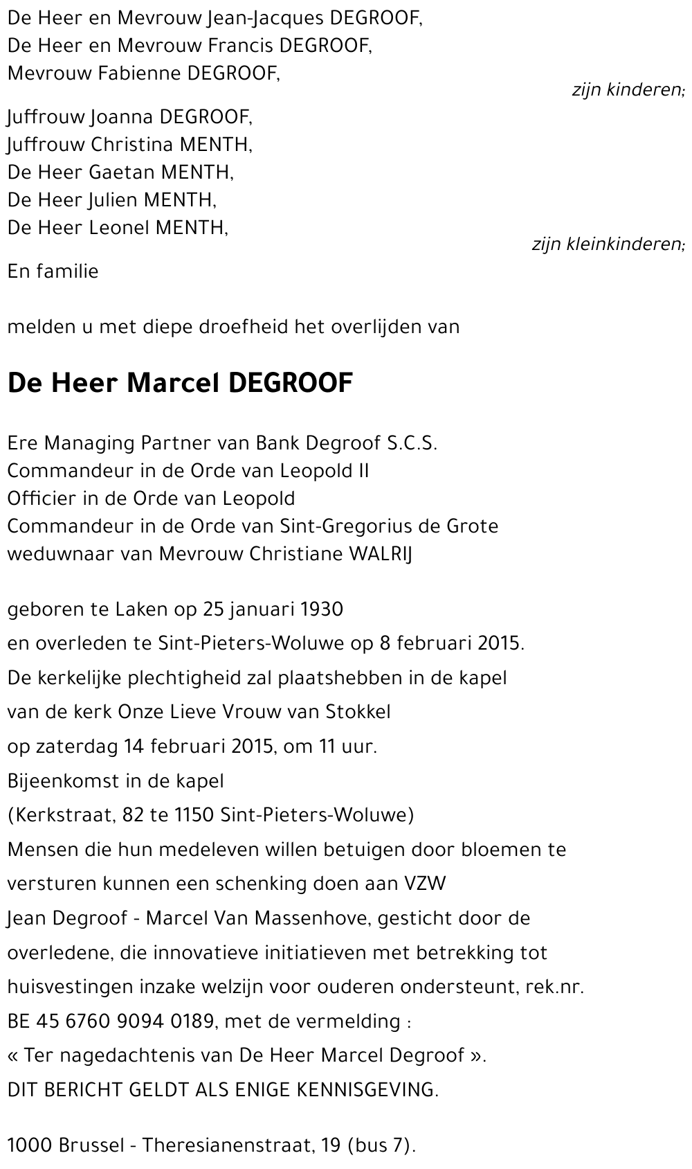 Marcel DEGROOF