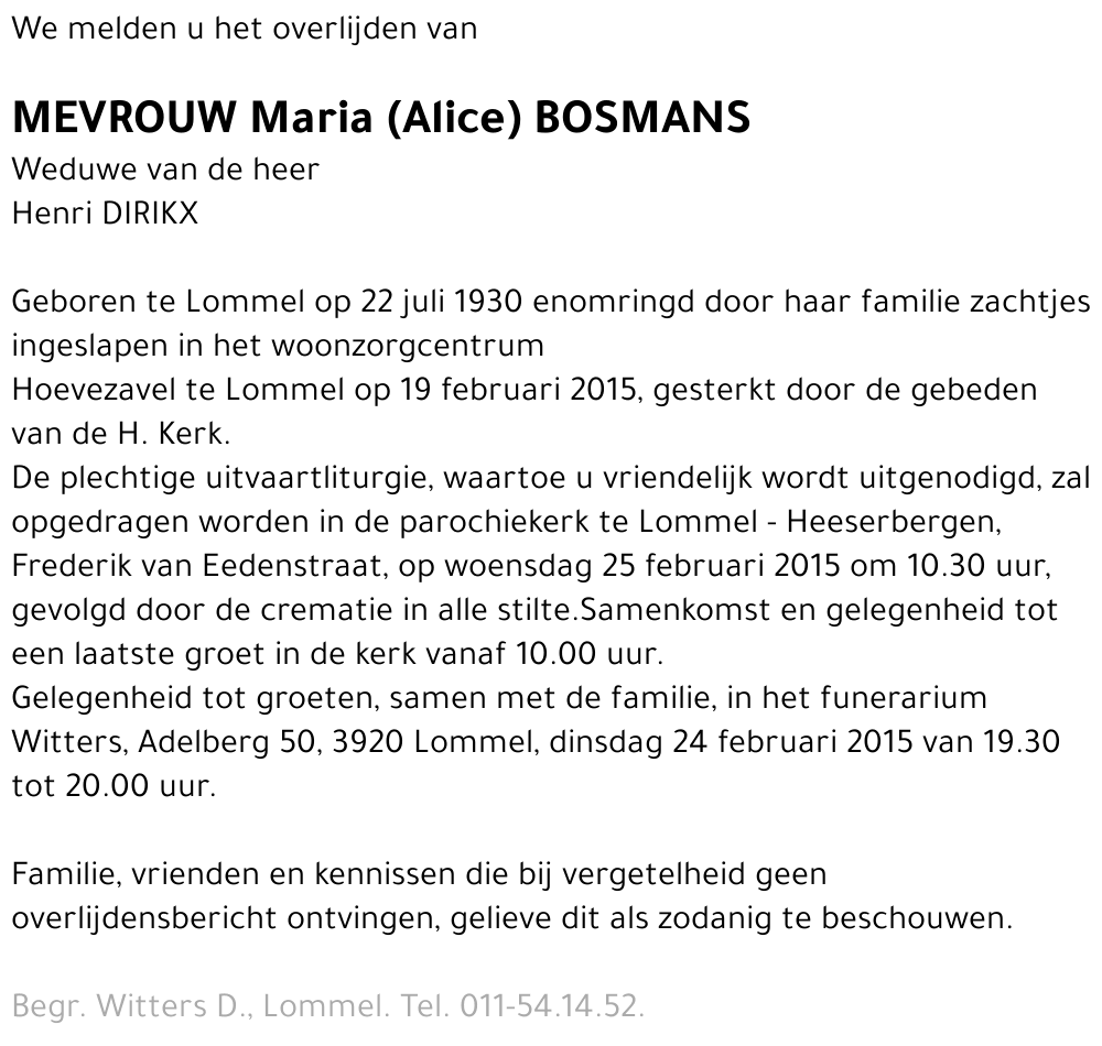 Maria (Alice) Bosmans