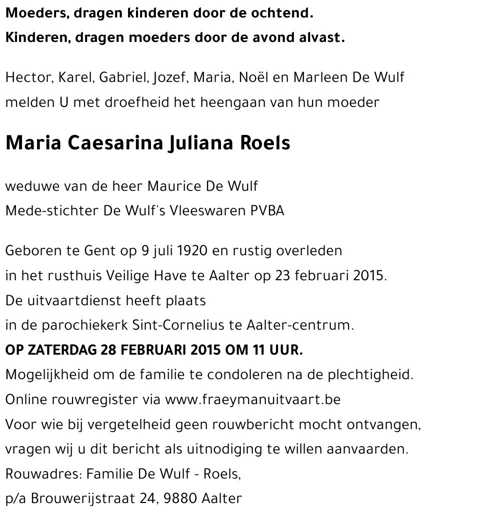 Maria Caesarina Juliana Roels
