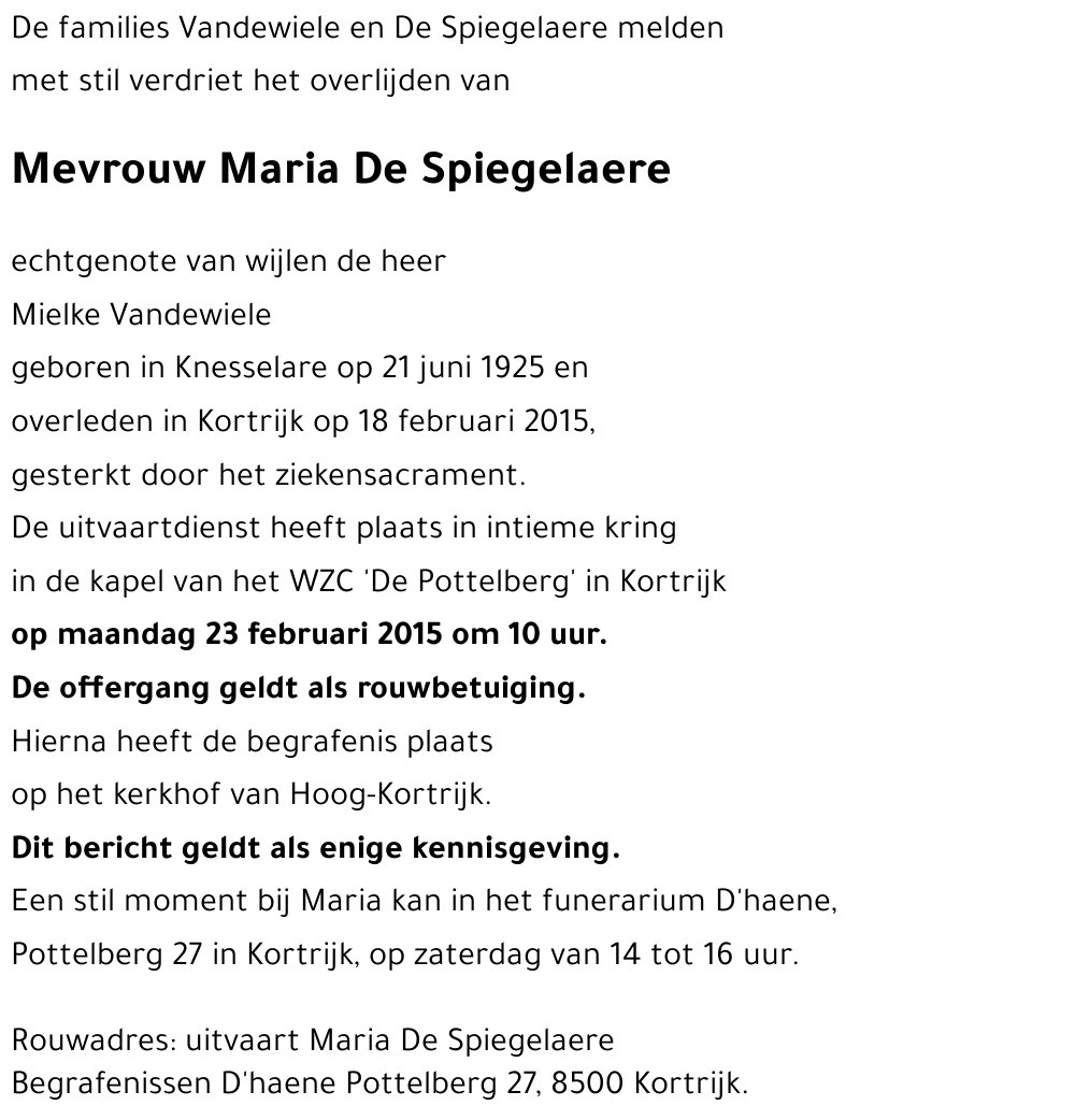 Maria De Spiegelaere