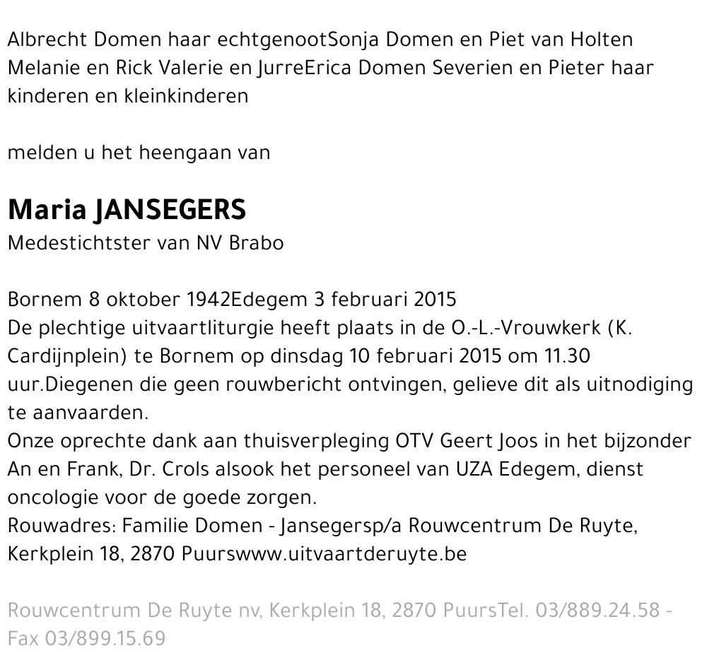 Maria Jansegers