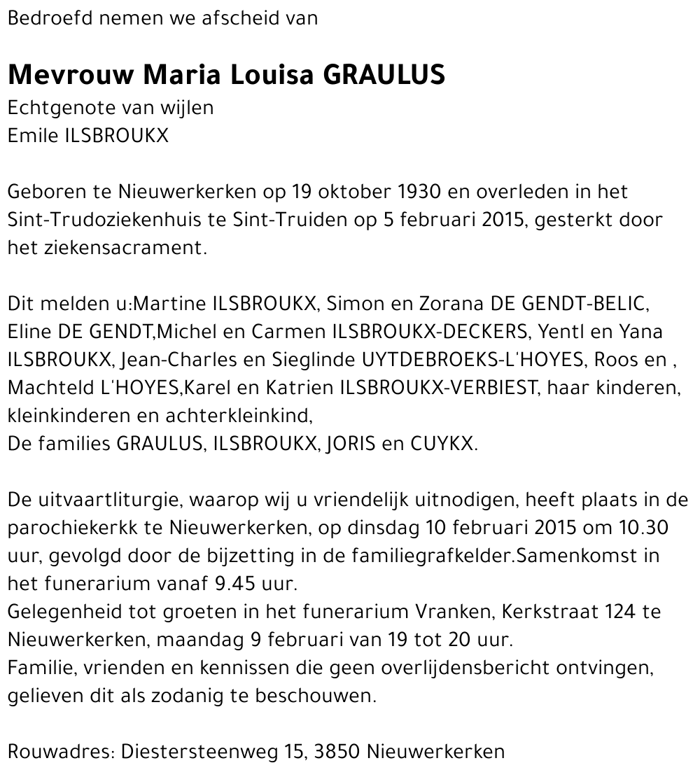 Maria Louisa Graulus