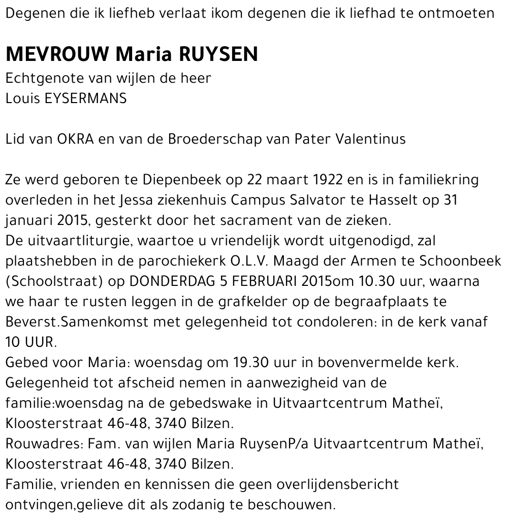 Maria RUYSEN