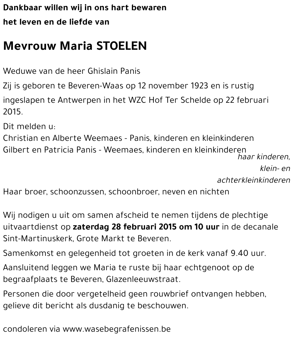 Maria STOELEN