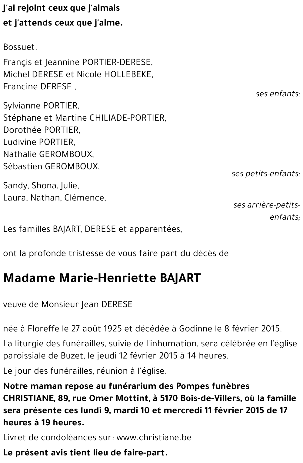 Marie-Henriette BAJART