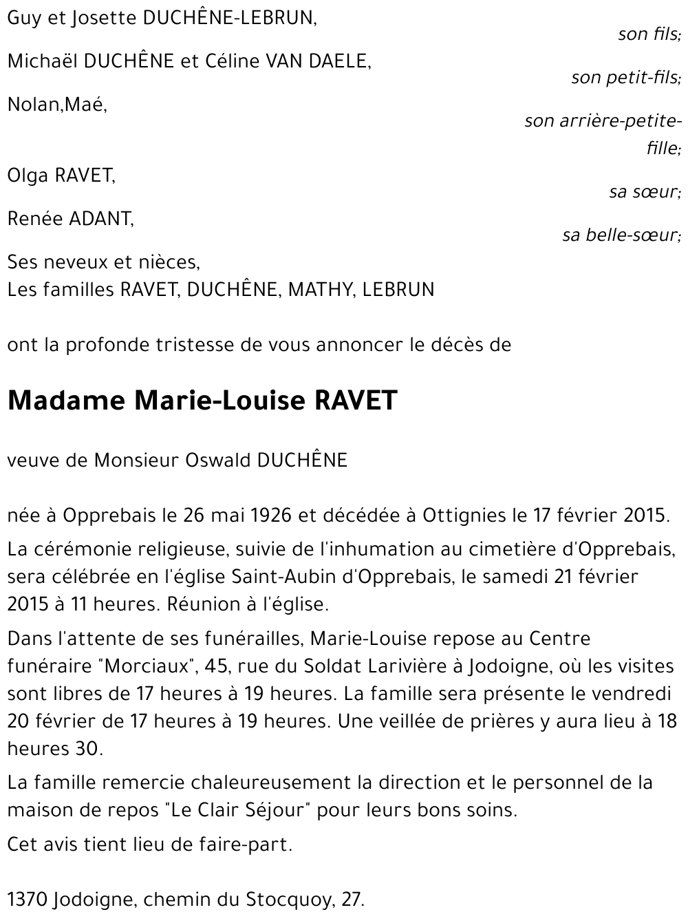 Marie-Louise RAVET