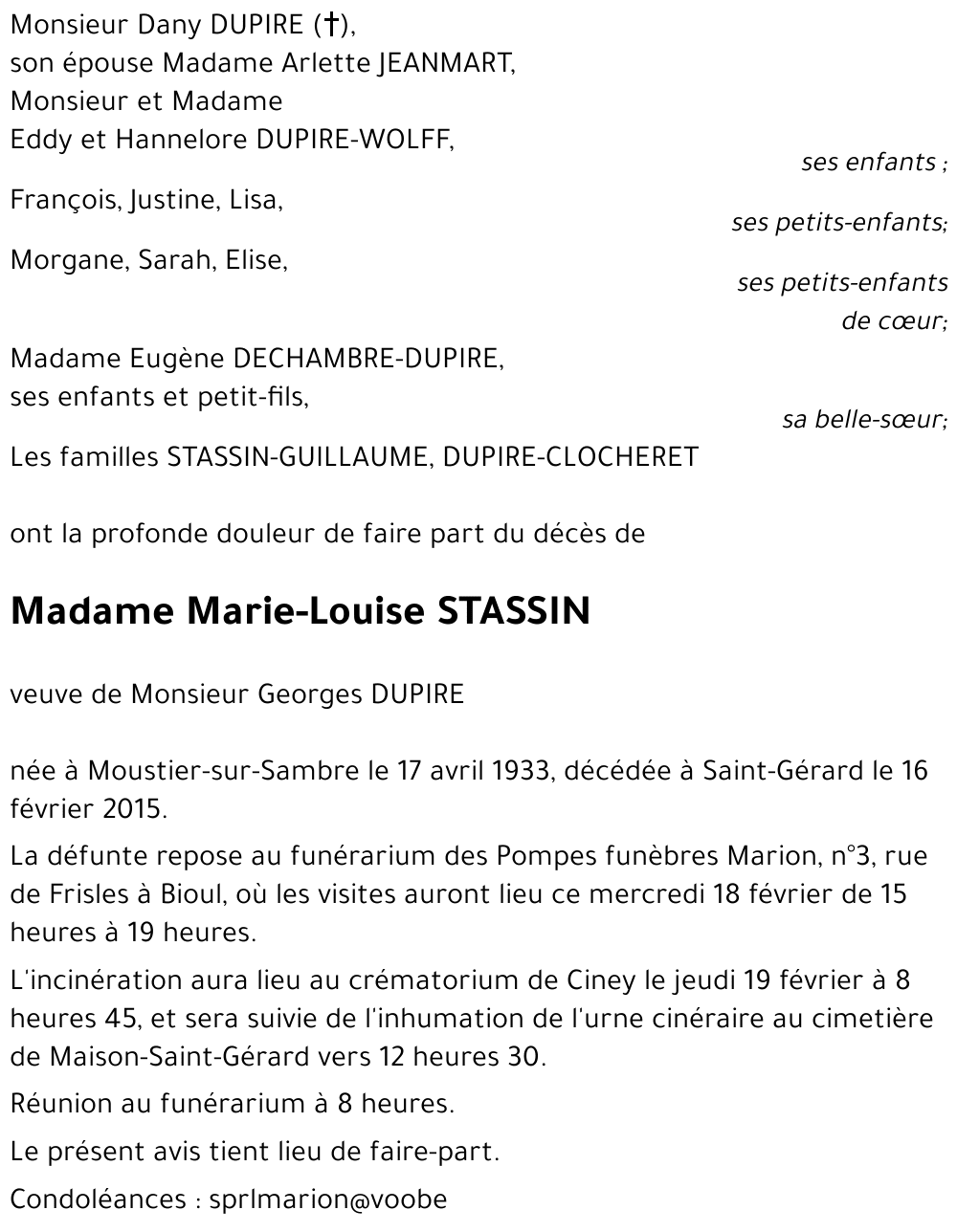 Marie-Louise STASSIN