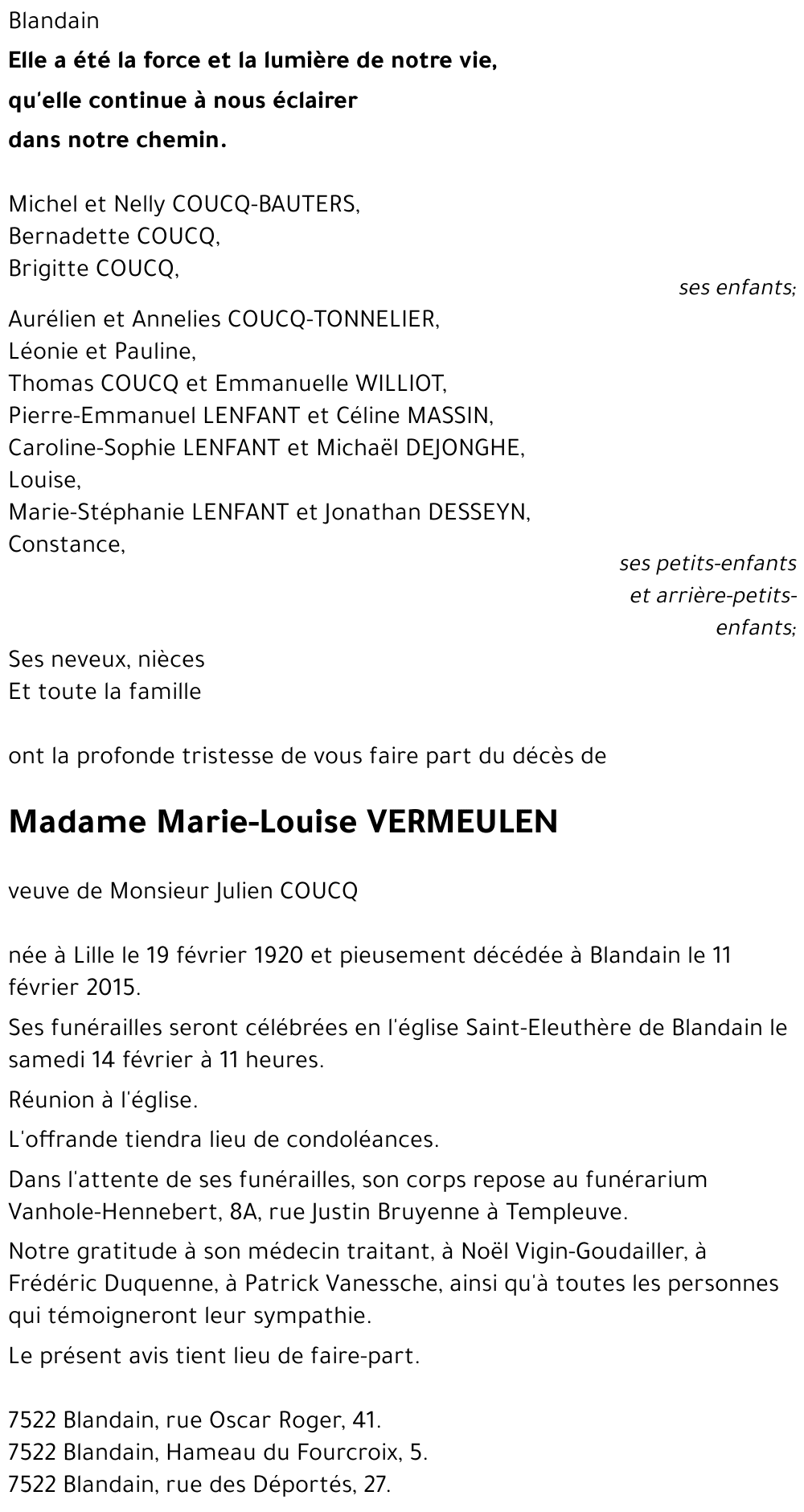 Marie-Louise VERMEULEN