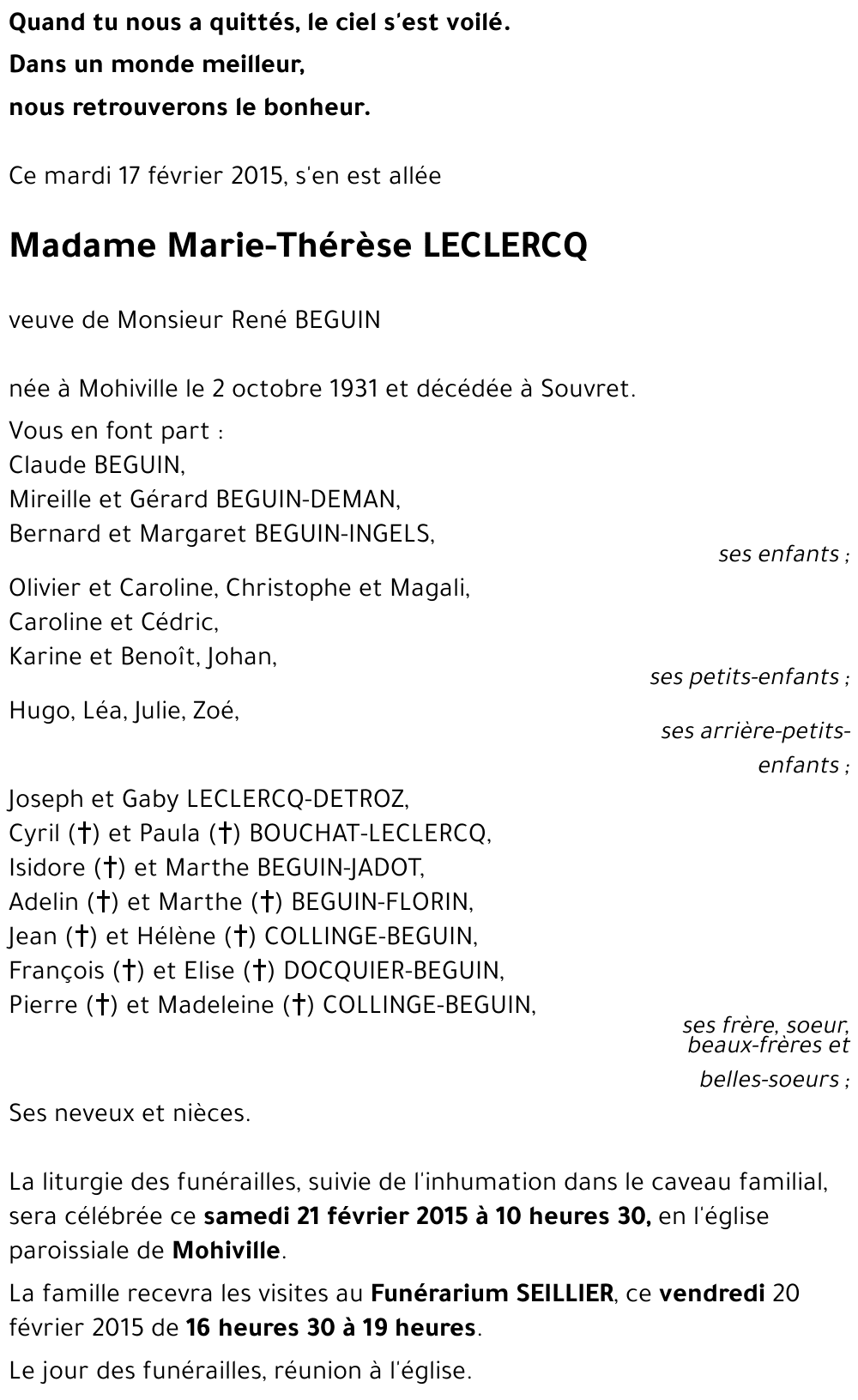 Marie-Thérèse LECLERCQ