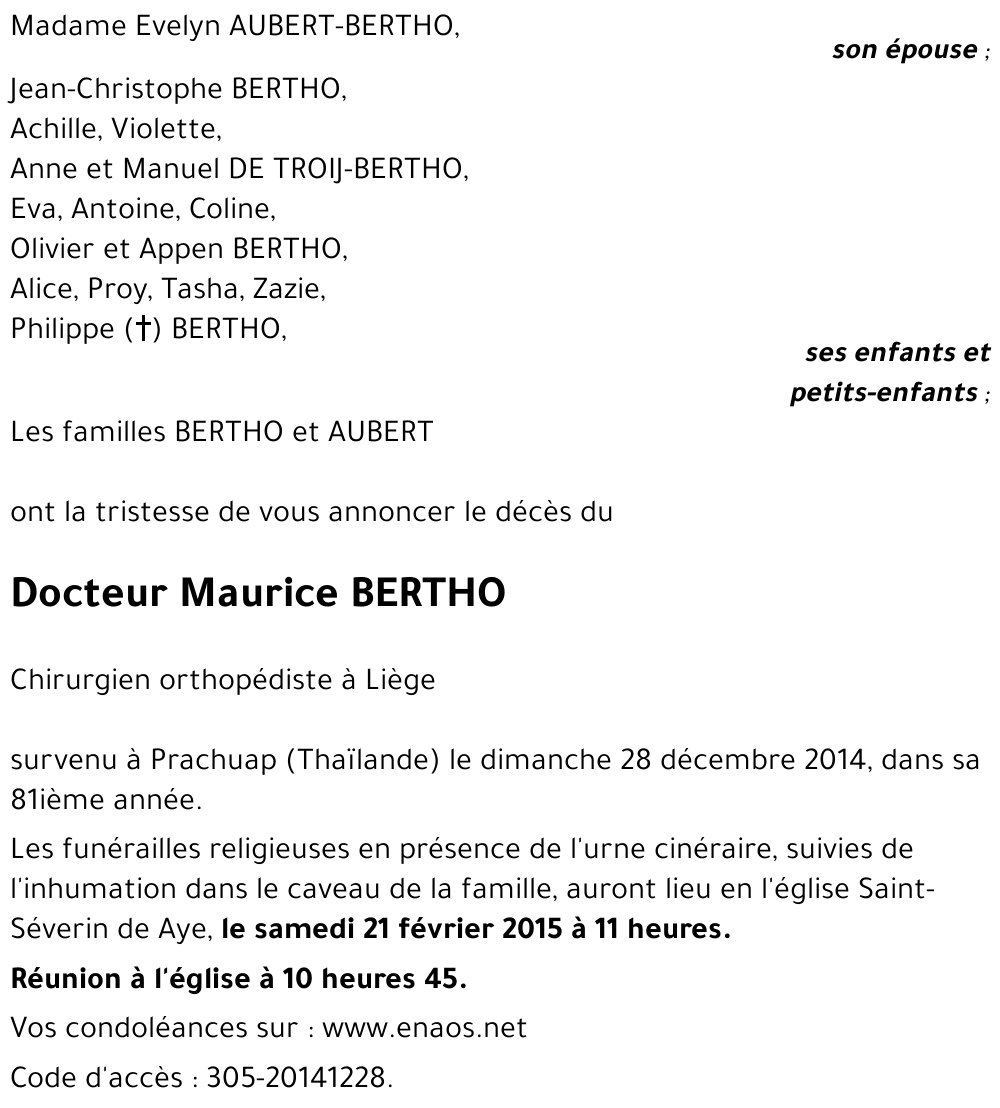 Maurice BERTHO