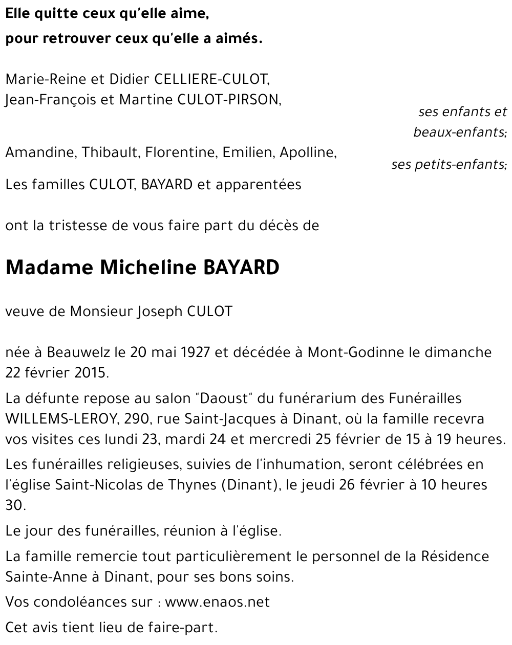 Micheline BAYARD