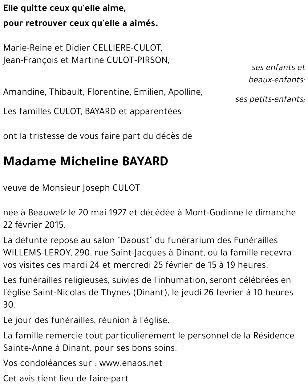 Micheline BAYARD