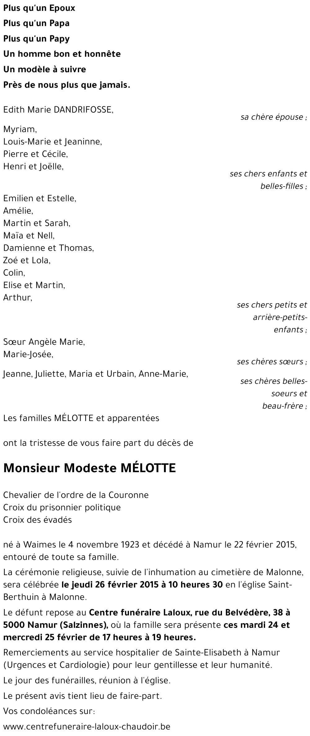 Modeste MELOTTE