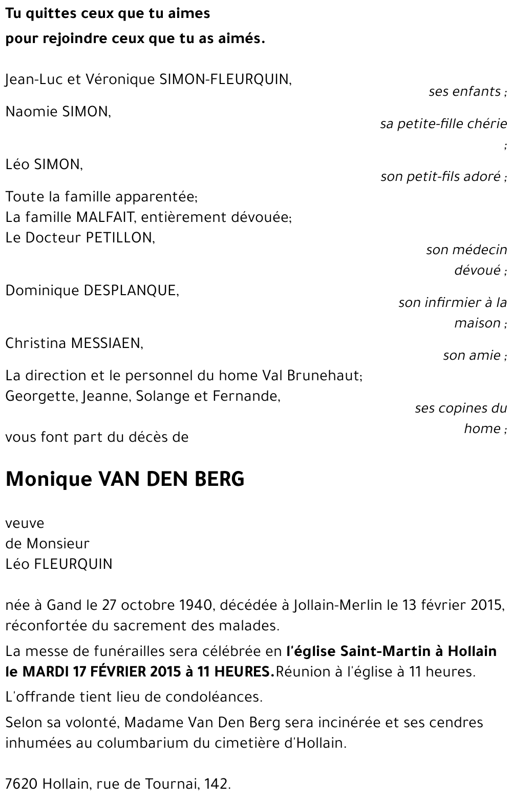 Monique VAN DEN BERG