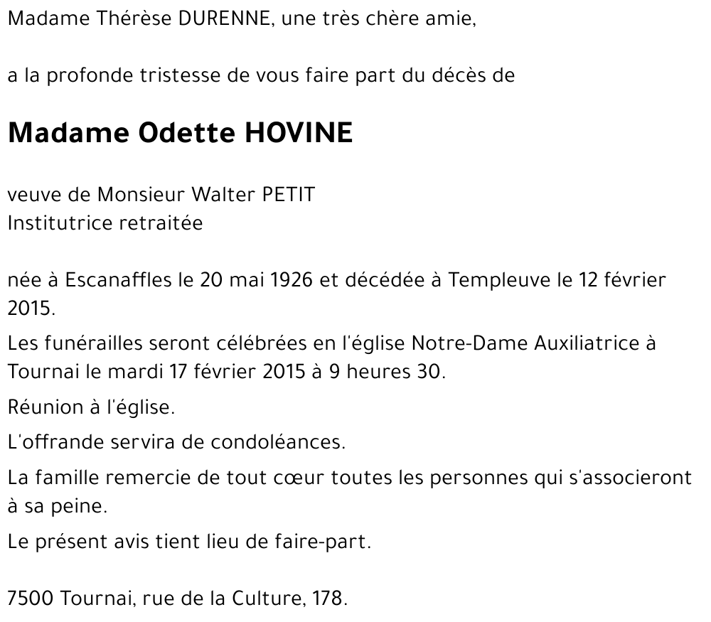 Odette HOVINE