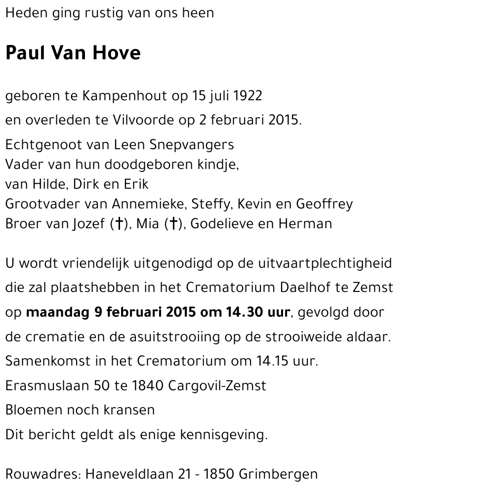 Paul Van Hove