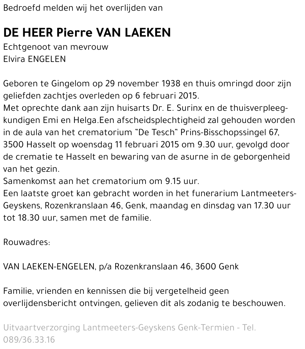 Pierre VAN LAEKEN