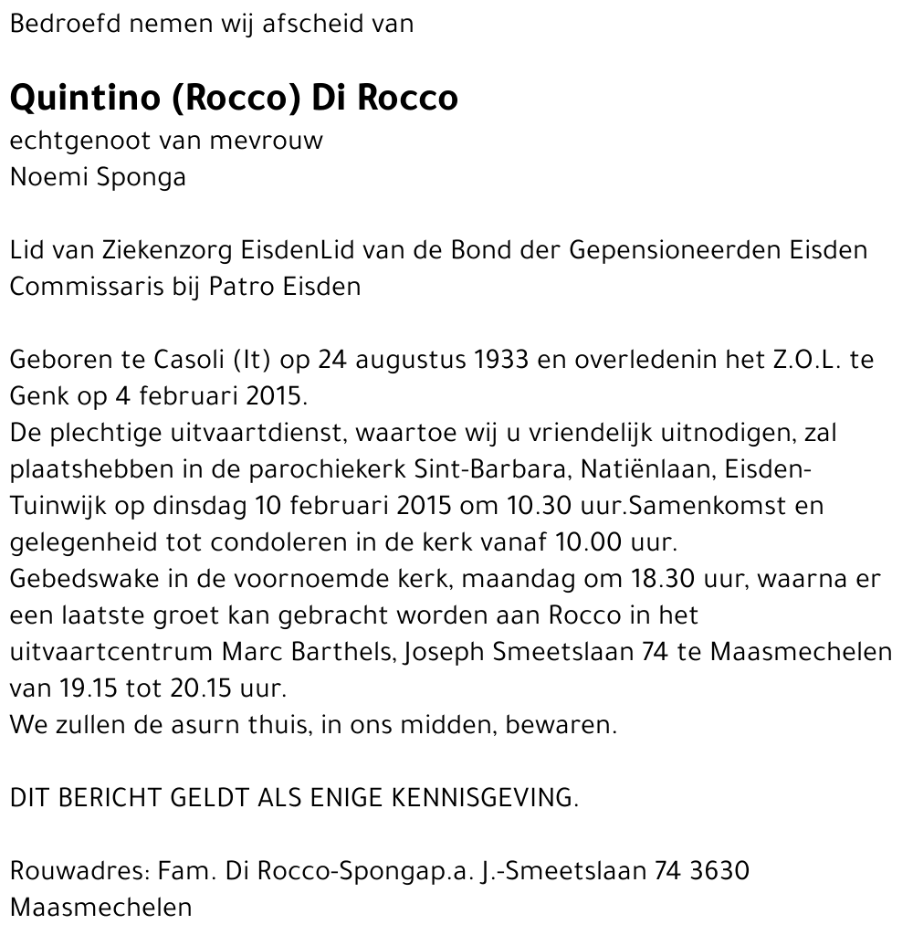Quintino (Rocco) Di Rocco