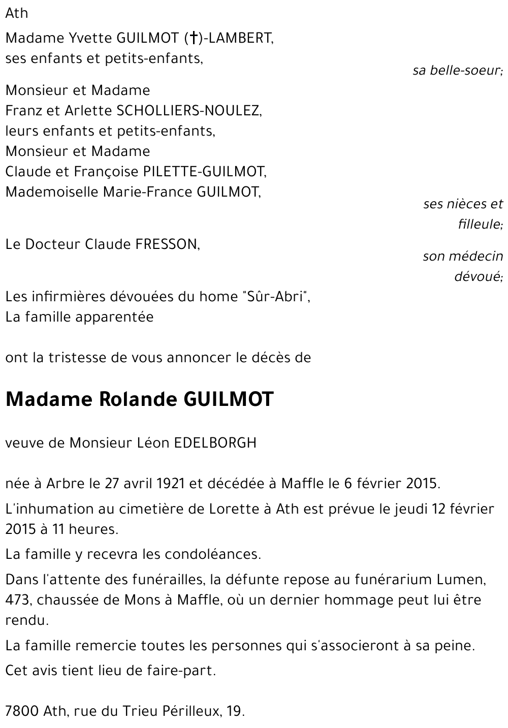 Rolande GUILMOT