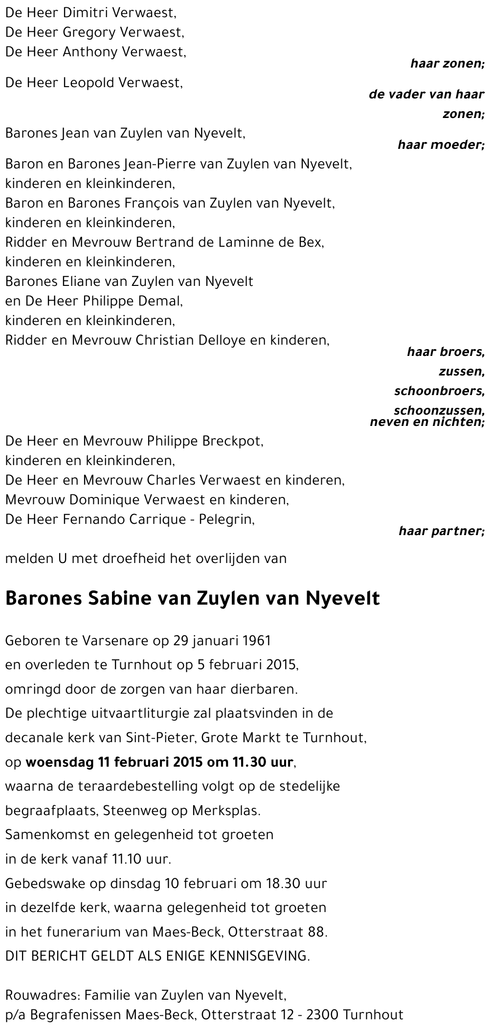 Sabine van Zuylen van Nyevelt