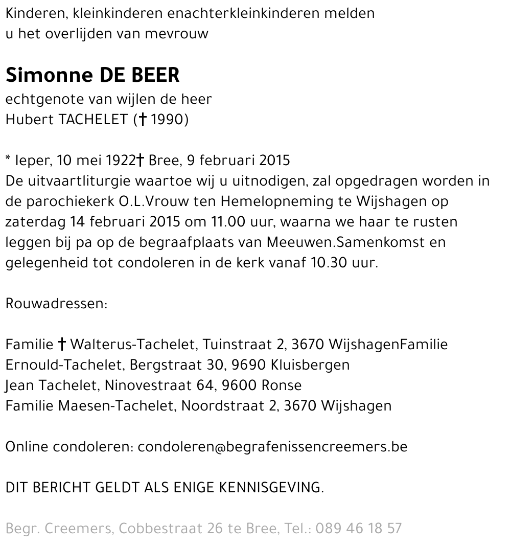 Simonne De Beer