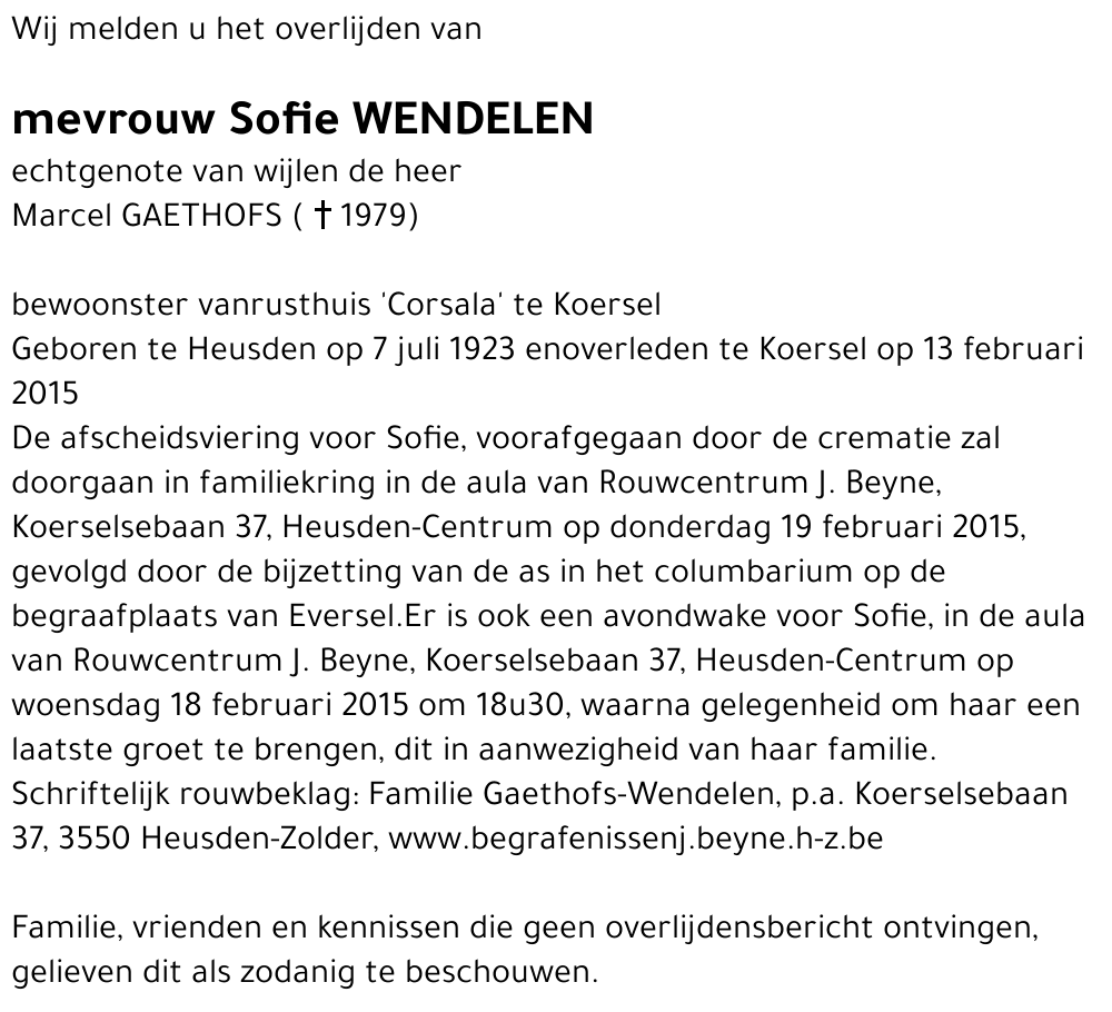 Sofie Wendelen