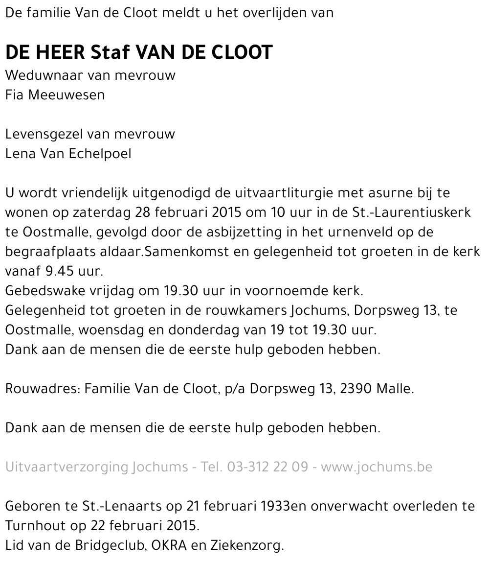 Staf Van de Cloot