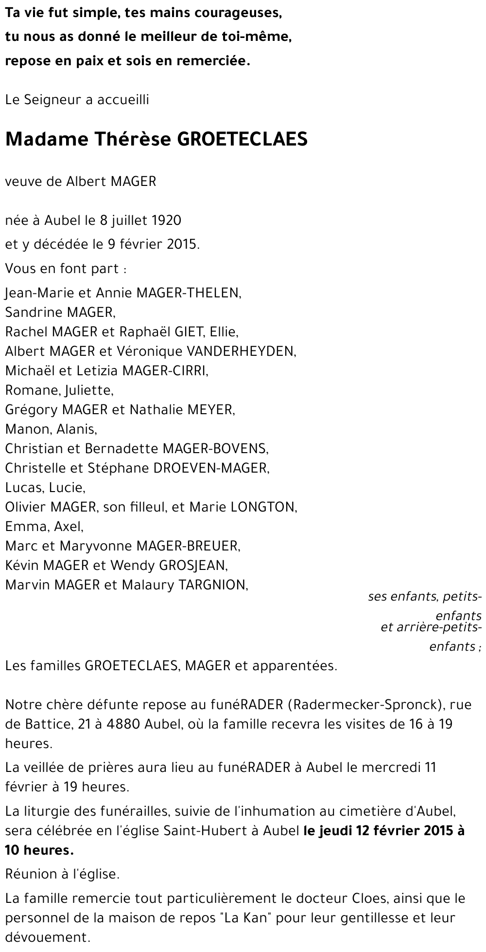 Thérèse GROETECLAES