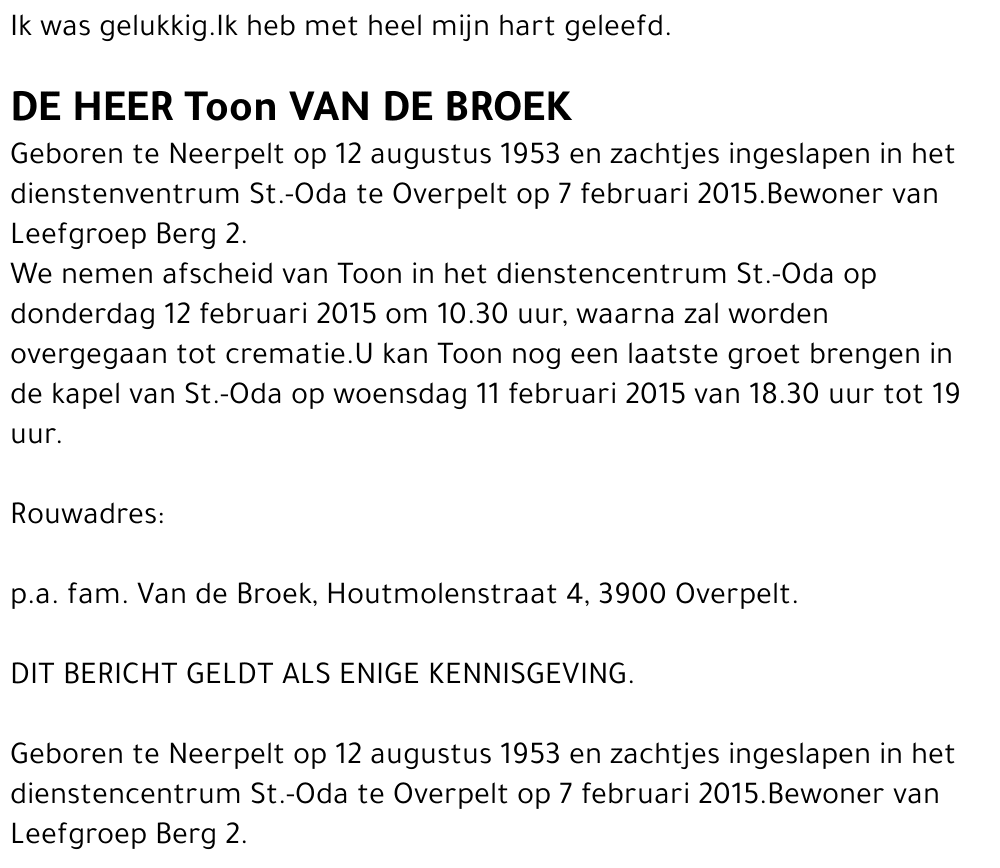 Toon Van de Broek