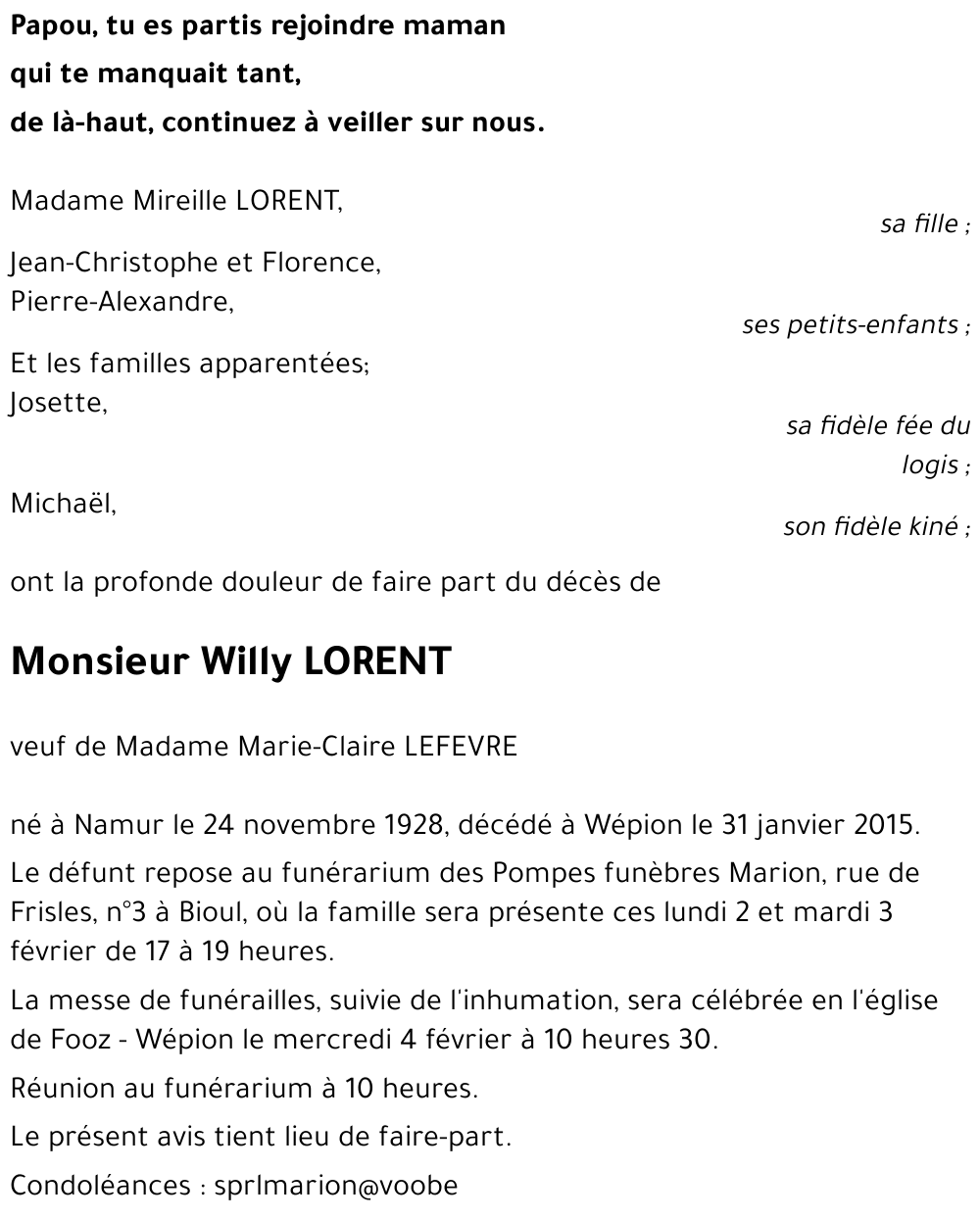Willy LORENT