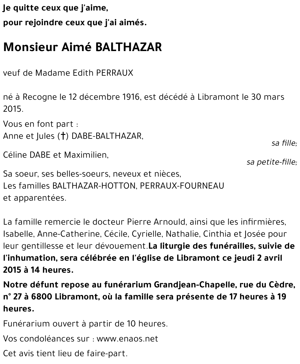 Aimé BALTHAZAR