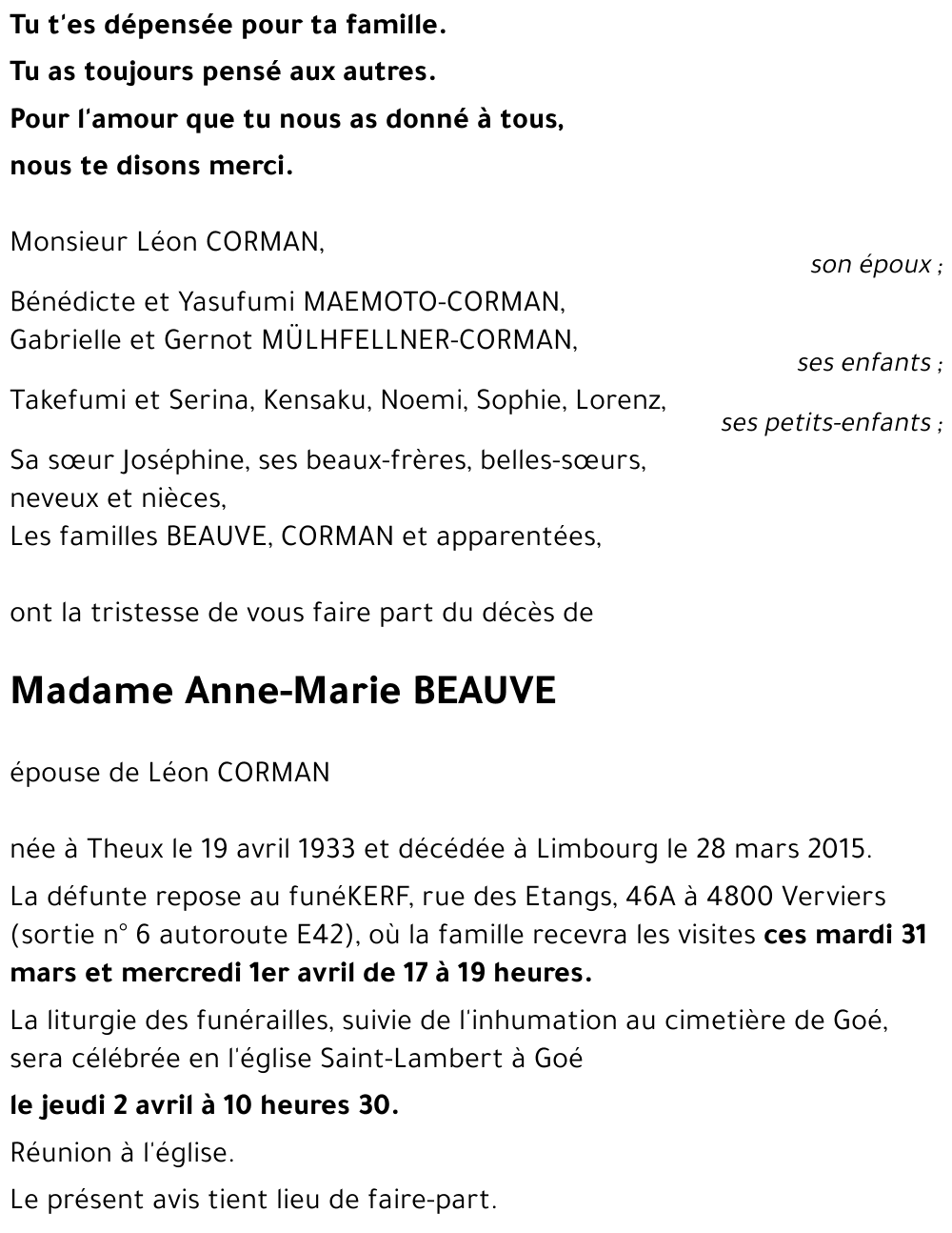 Anne-Marie BEAUVE