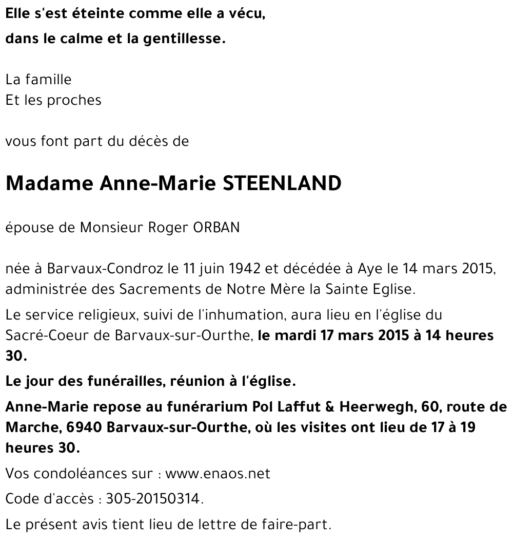 Anne-Marie STEENLAND