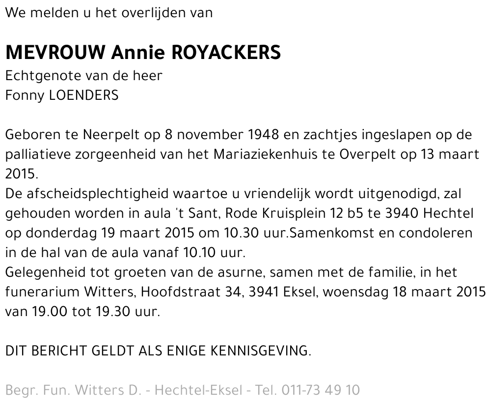 Annie Royackers