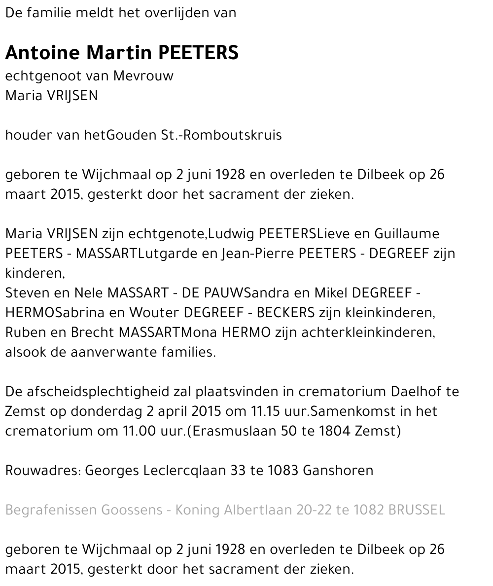 Antoine Martin Peeters