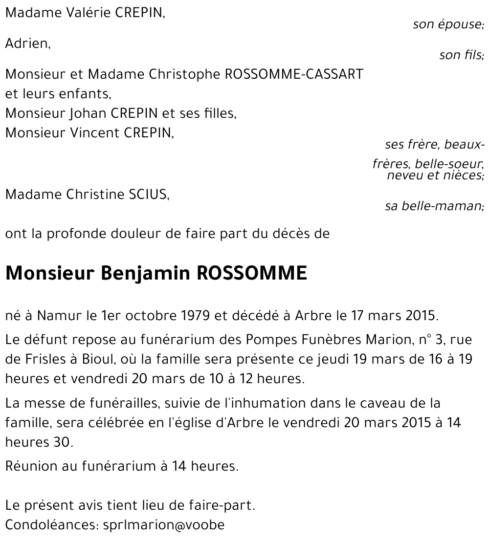 Benjamin ROSSOMME