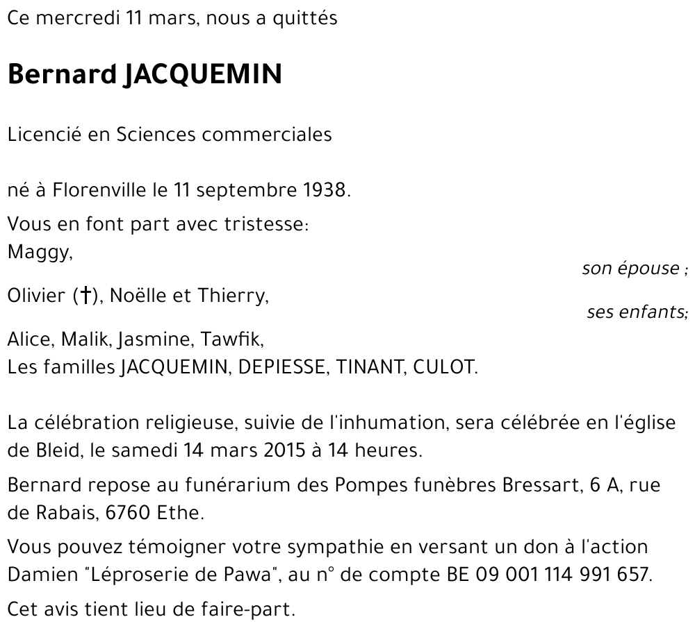 Bernard JACQUEMIN 