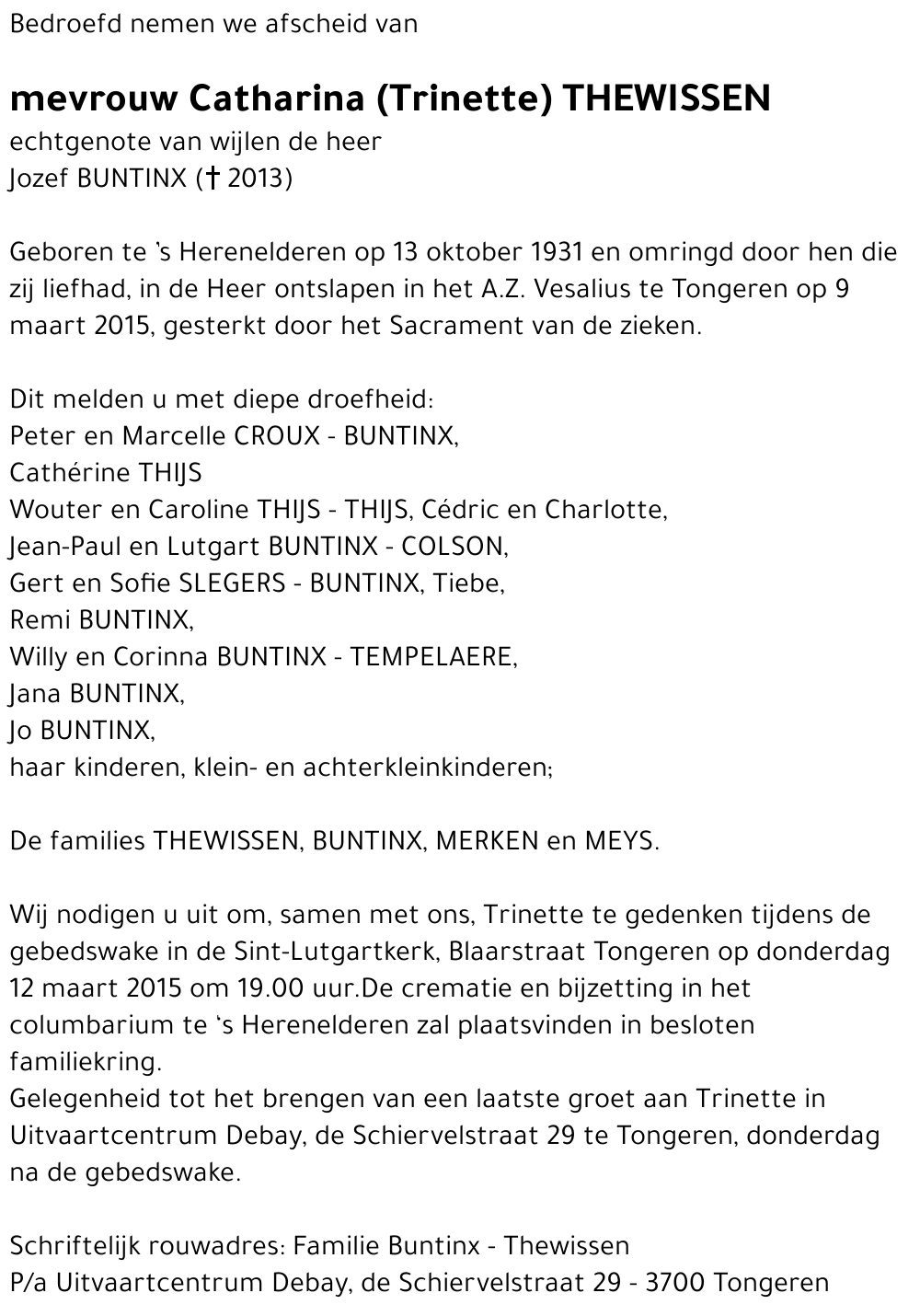 Catharina (Trinette) THEWISSEN