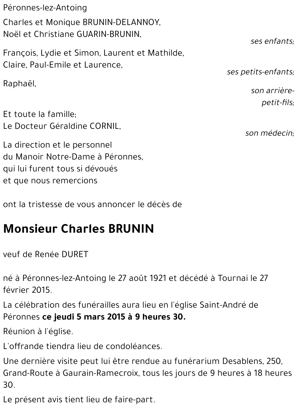 Charles BRUNIN
