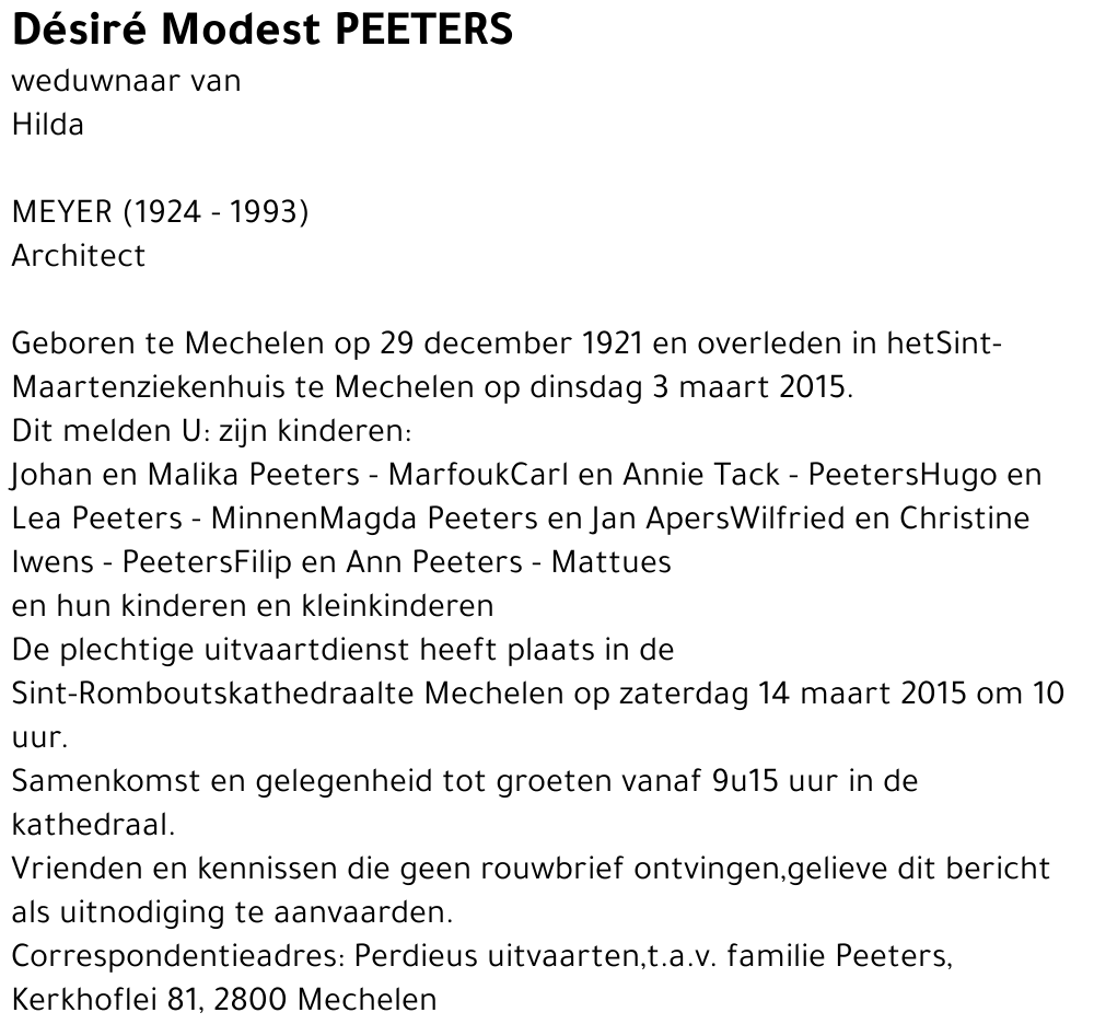 Désiré Modest Peeters