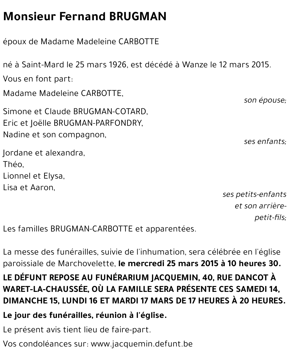 Fernand BRUGMAN