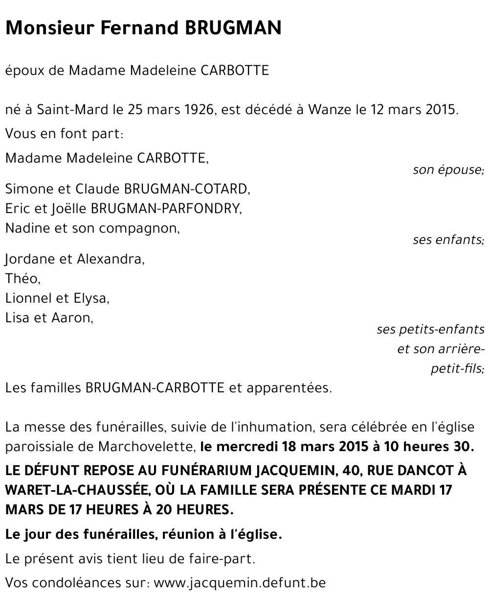 Fernand BRUGMAN