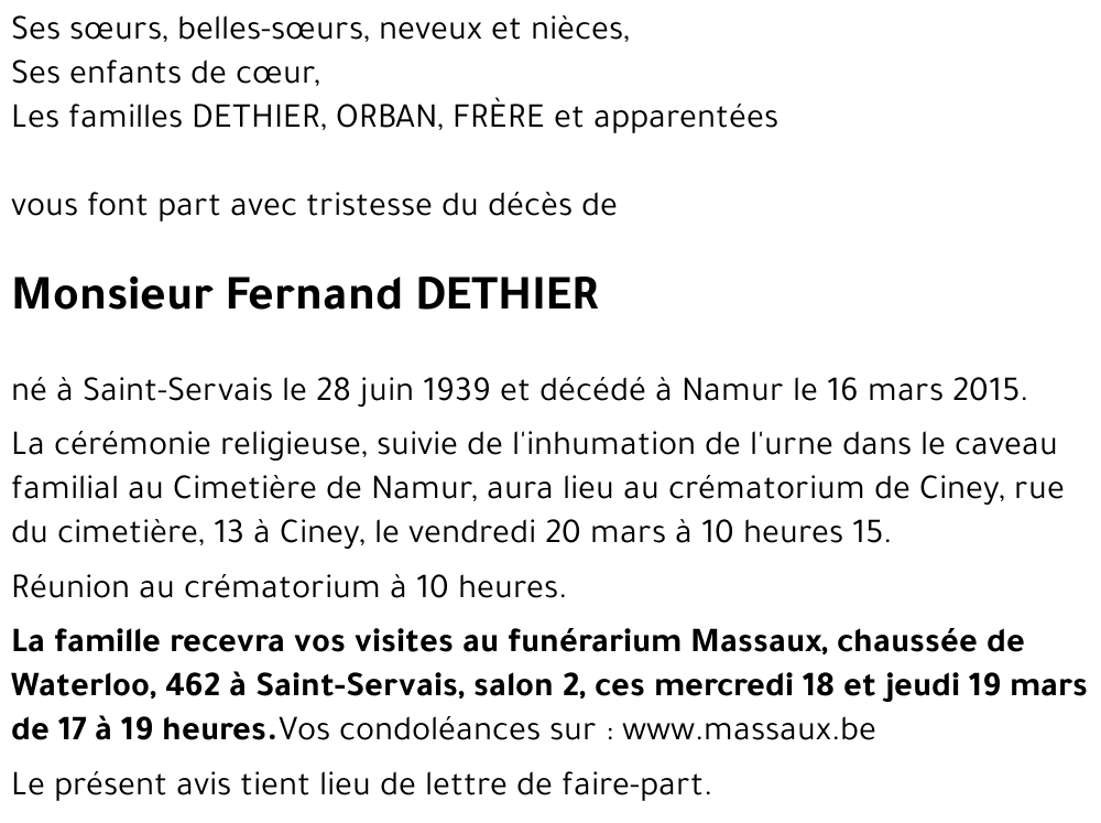 Fernand DETHIER